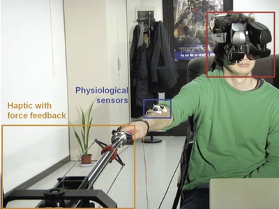 [A fully immersive set-up for remote interaction and neurorehabilitation based on virtual body ownership]
